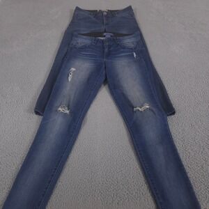 LOT OF 2 Democracy Jeans Womens 8 Blue Ab solution Skinny Leg Distressed Stretch